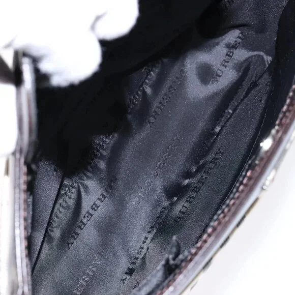 BURBERRY Nova Check Shoulder Bag Canvas Beige Silver Auth 1 - Picture 9 of 16